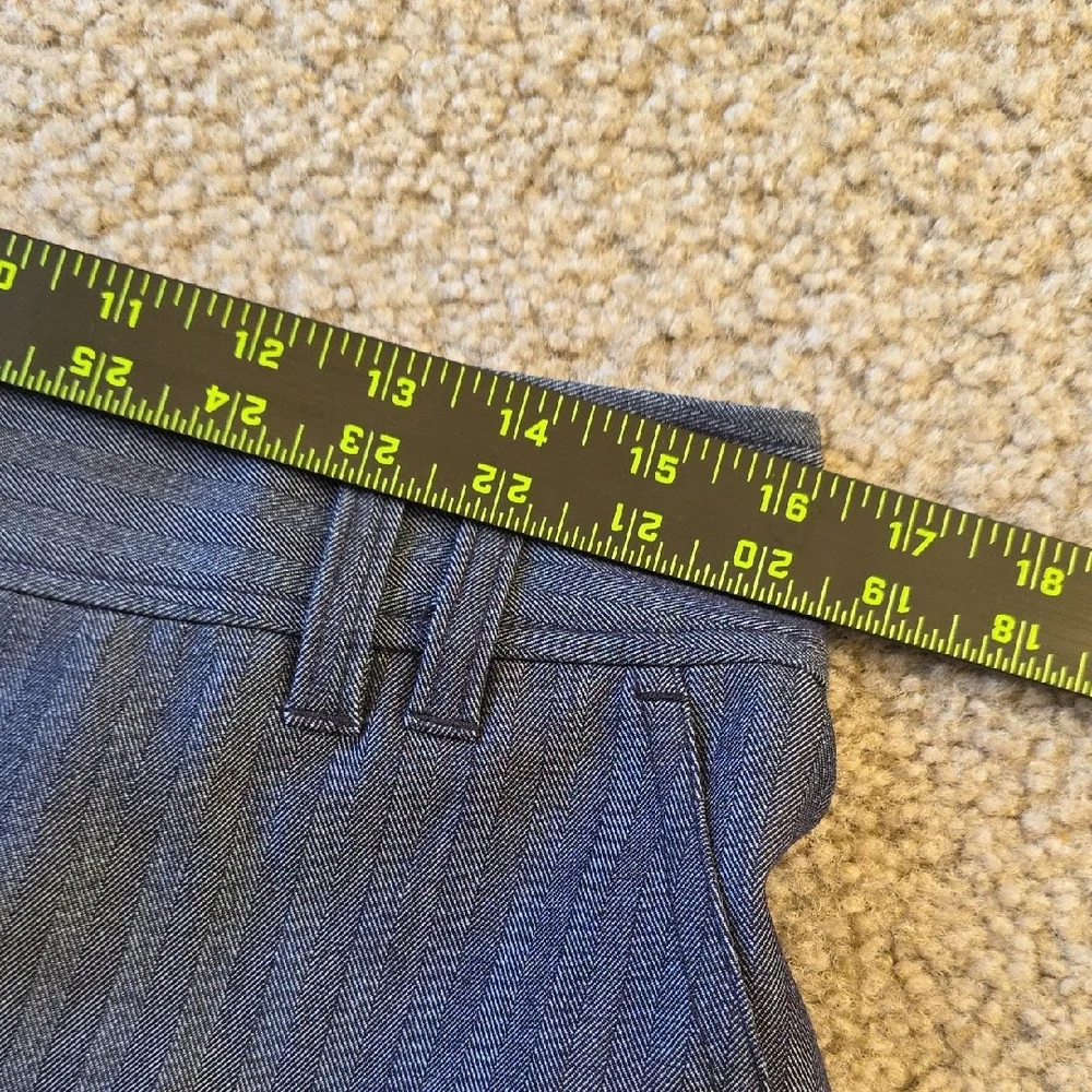Michael Kors Blue Herringbone Wide Leg Hip Slung Pants 8